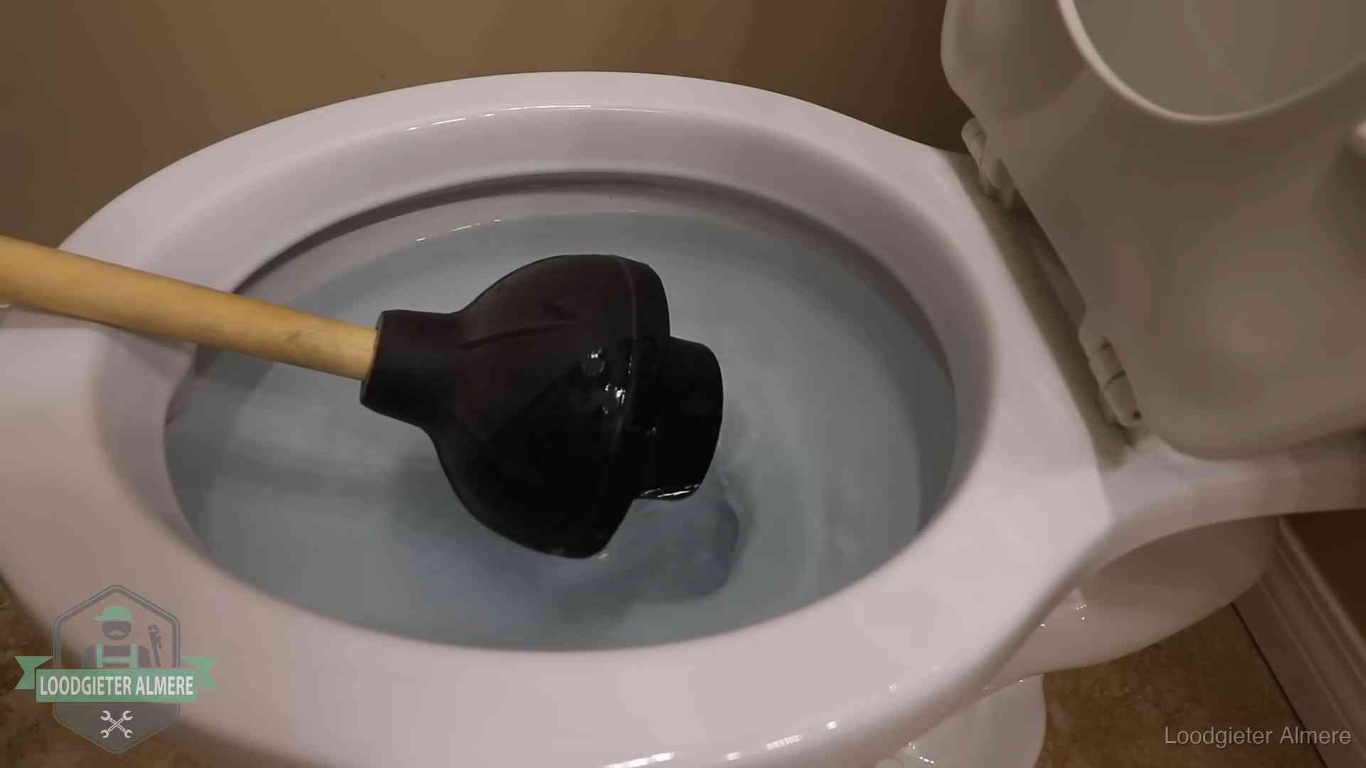 Wc vol water in Almere Plopper in een wc-pot die vol water staat in Almere